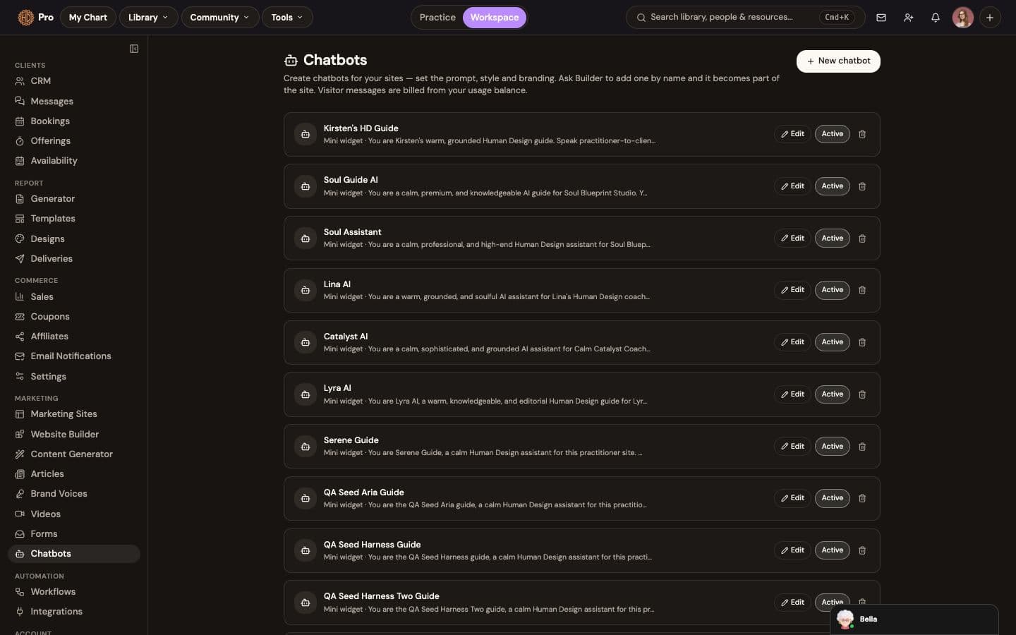 Chatbots: Human Design aware chat on your site