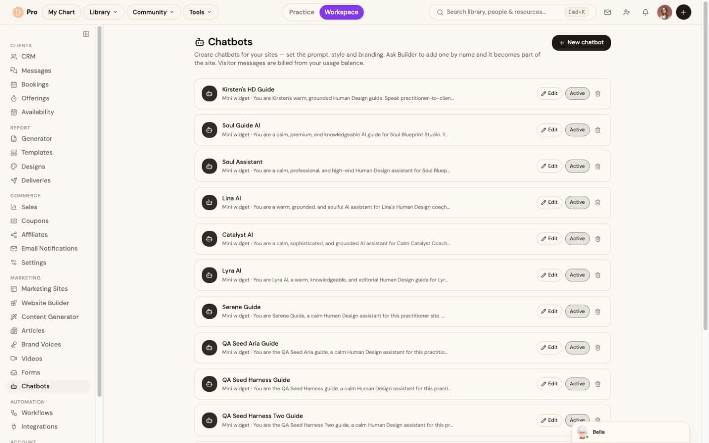 Chatbots: Human Design aware chat on your site