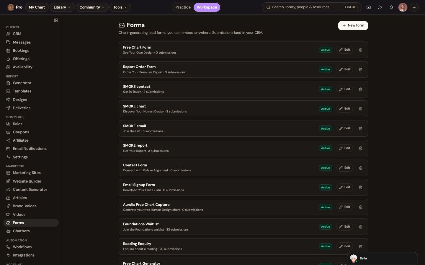 Embed forms: lead capture with charts attached