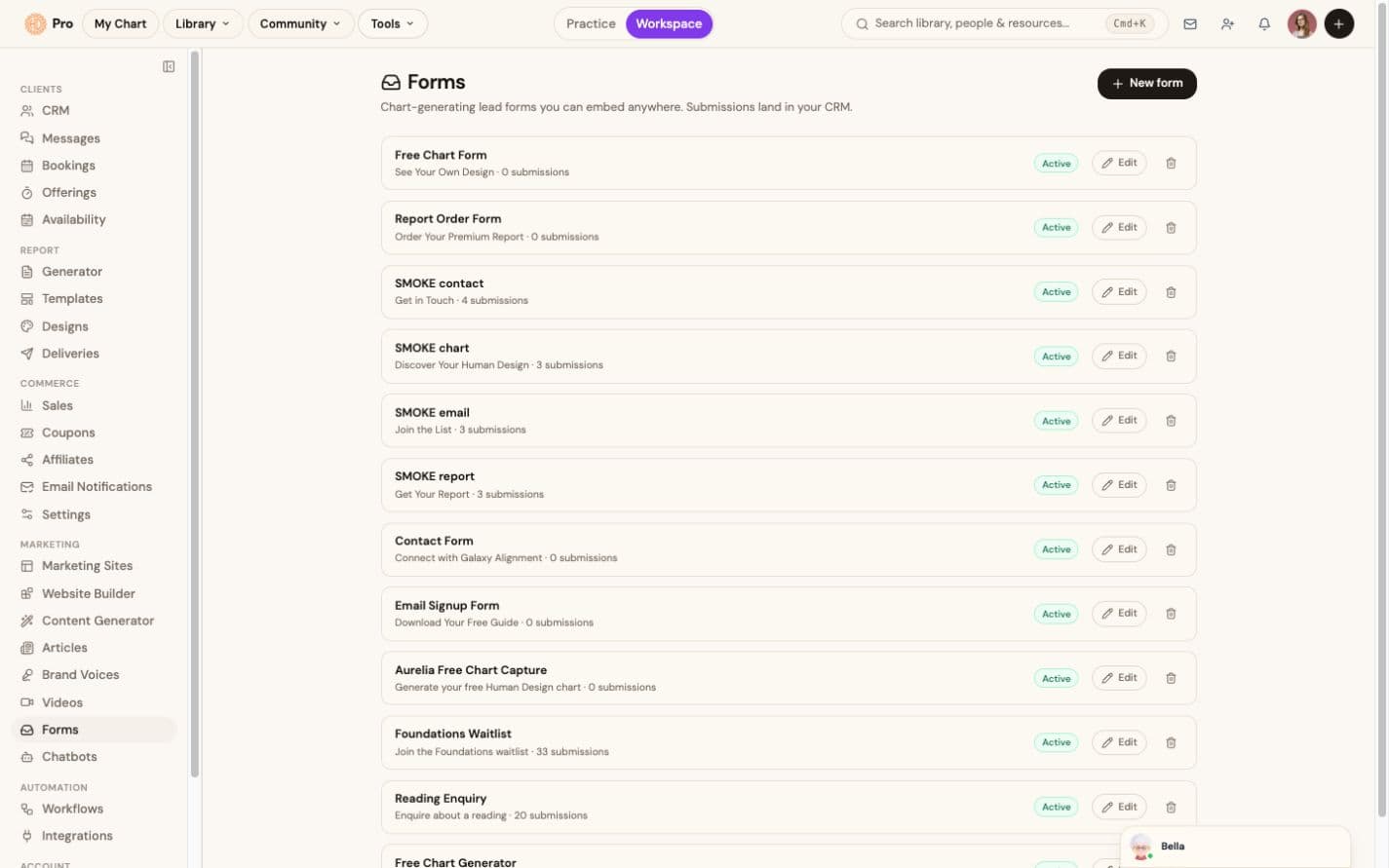 Embed forms: lead capture with charts attached
