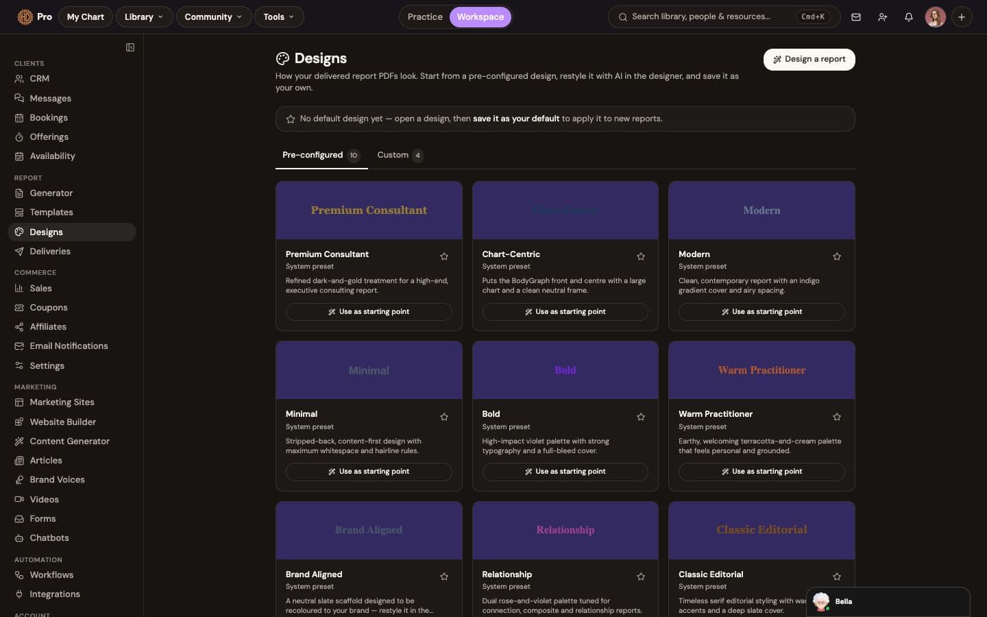 Professional Human Design report designs