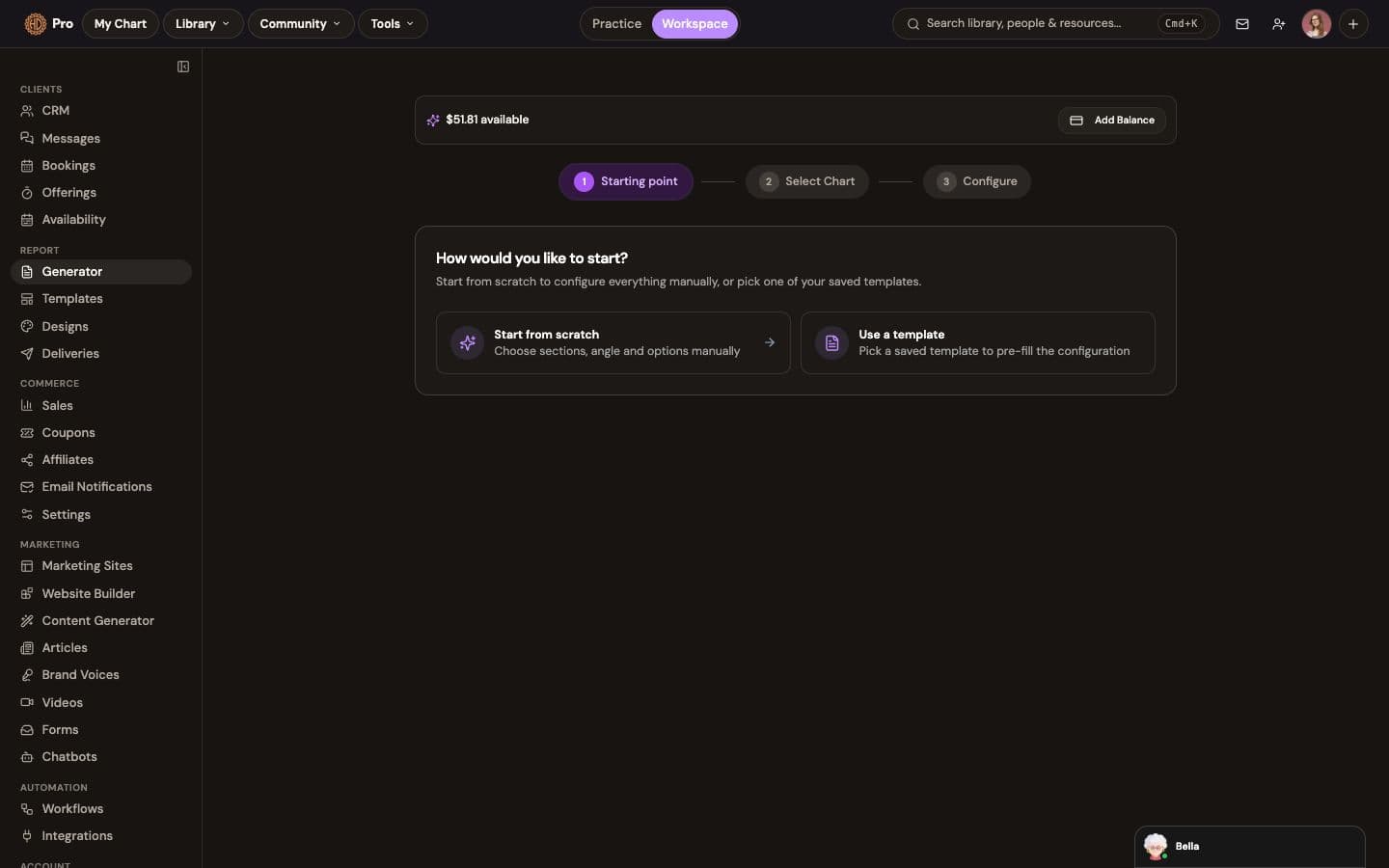 The report generator: chart in, designed PDF out