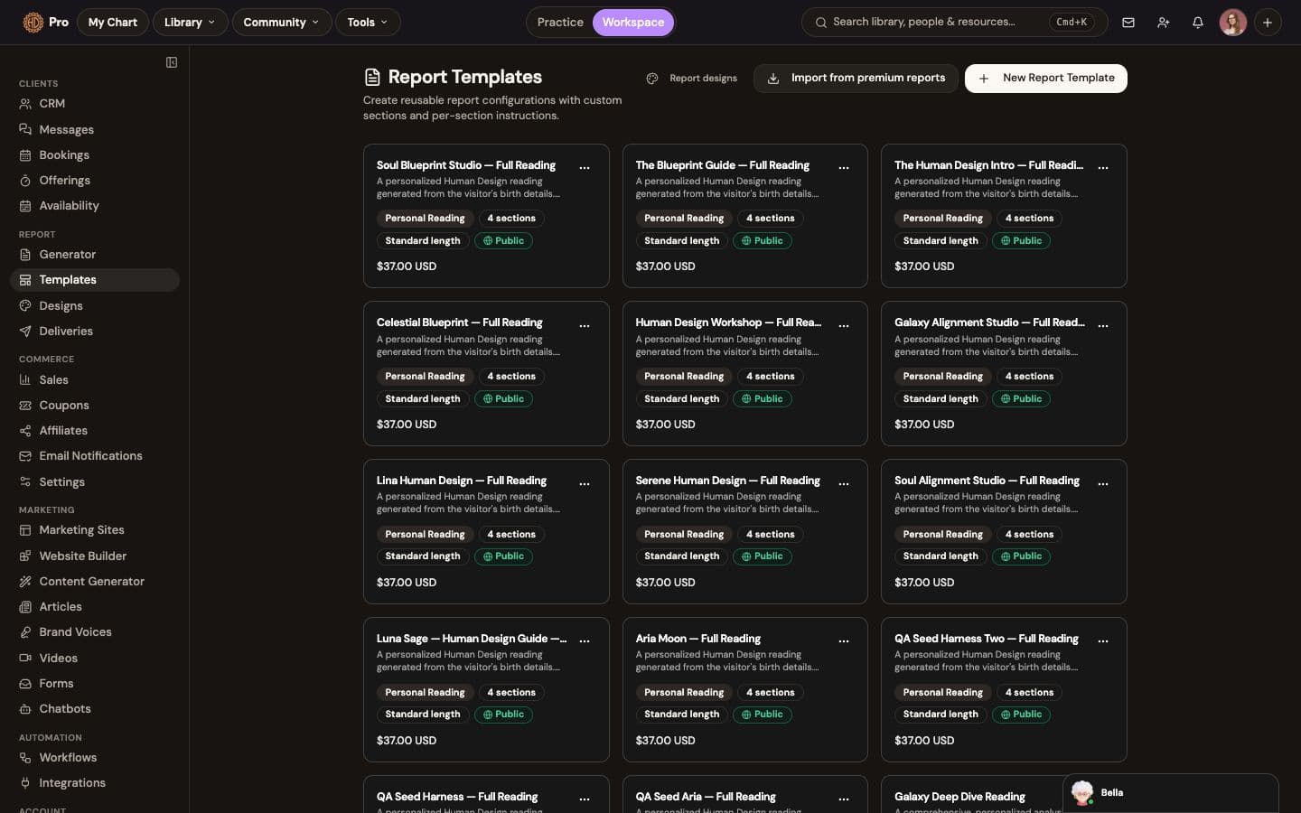 Report templates: build your own or import premium reports
