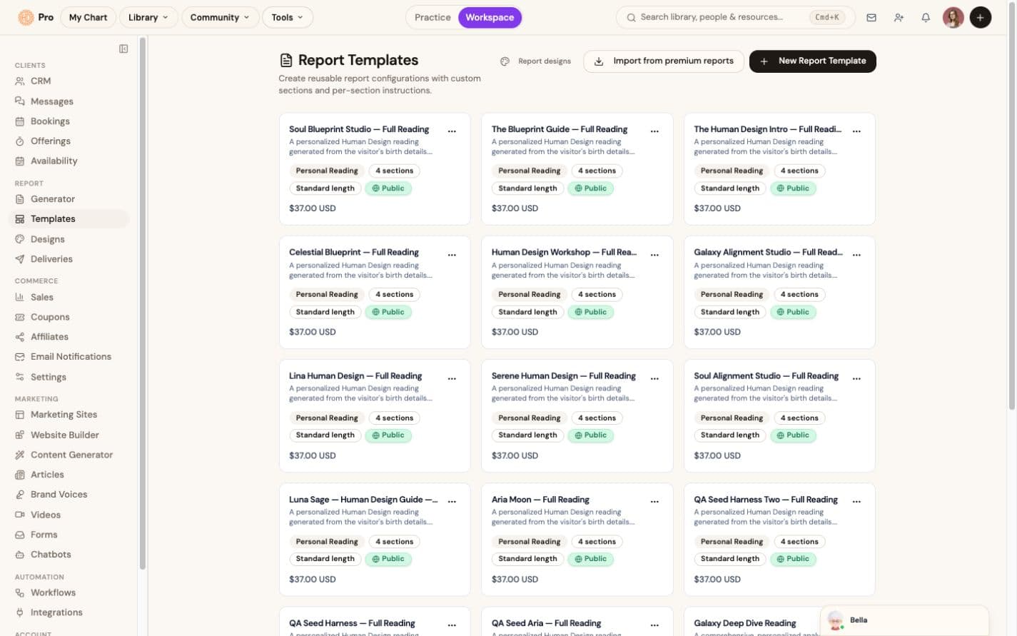 Report templates: build your own or import premium reports