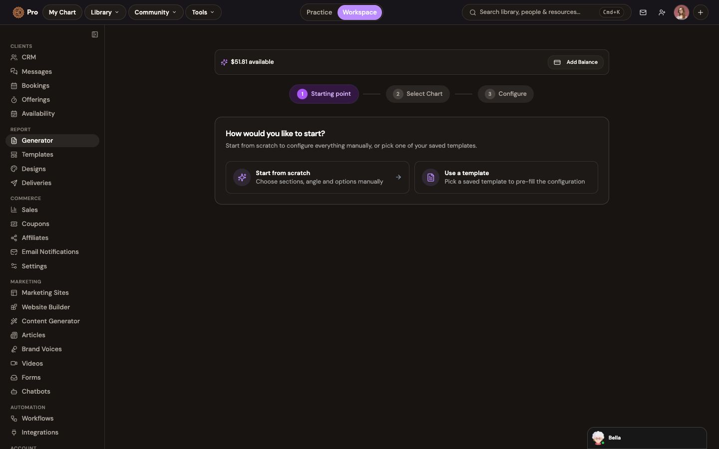 The report generator: chart in, designed PDF out