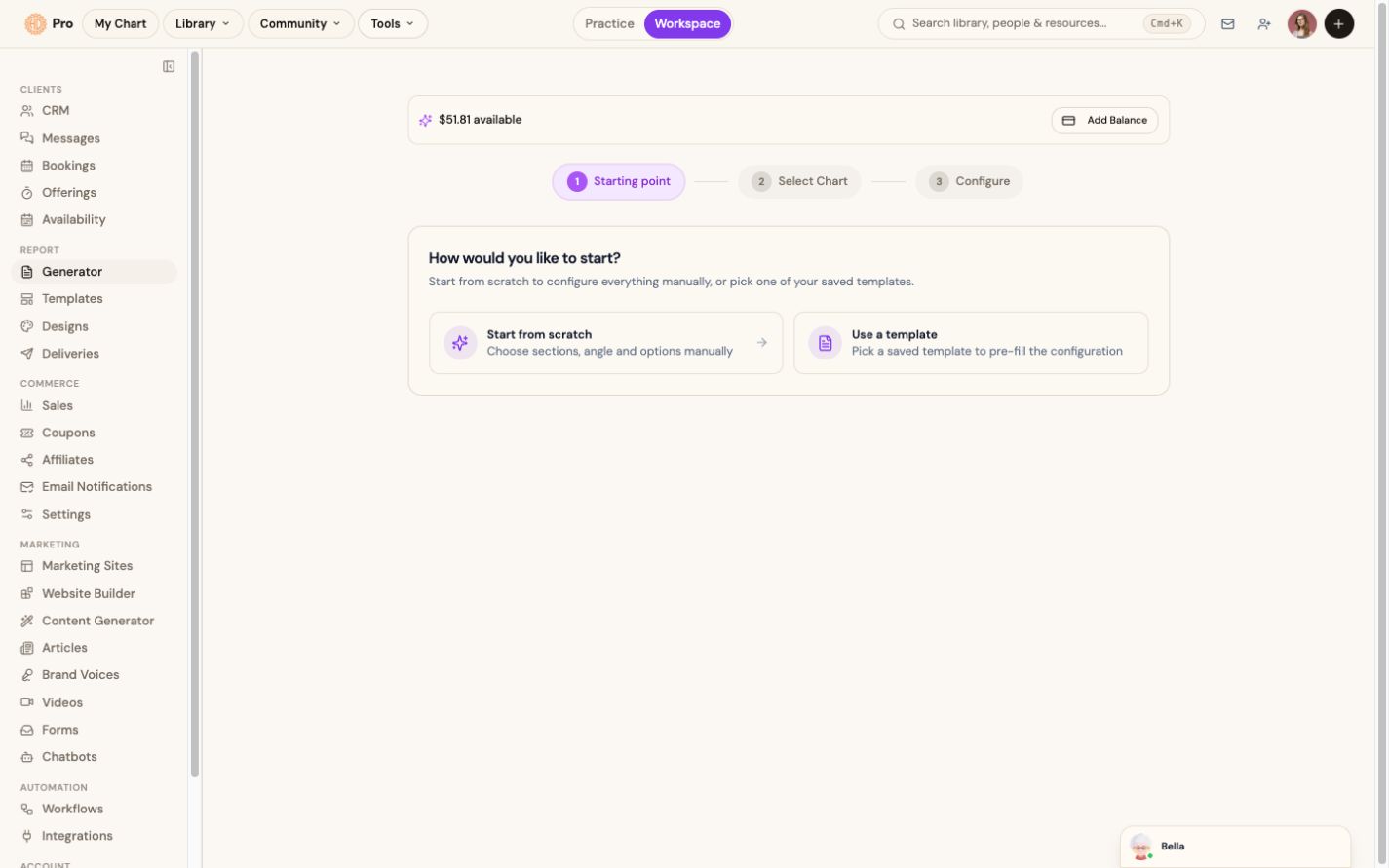The report generator: chart in, designed PDF out