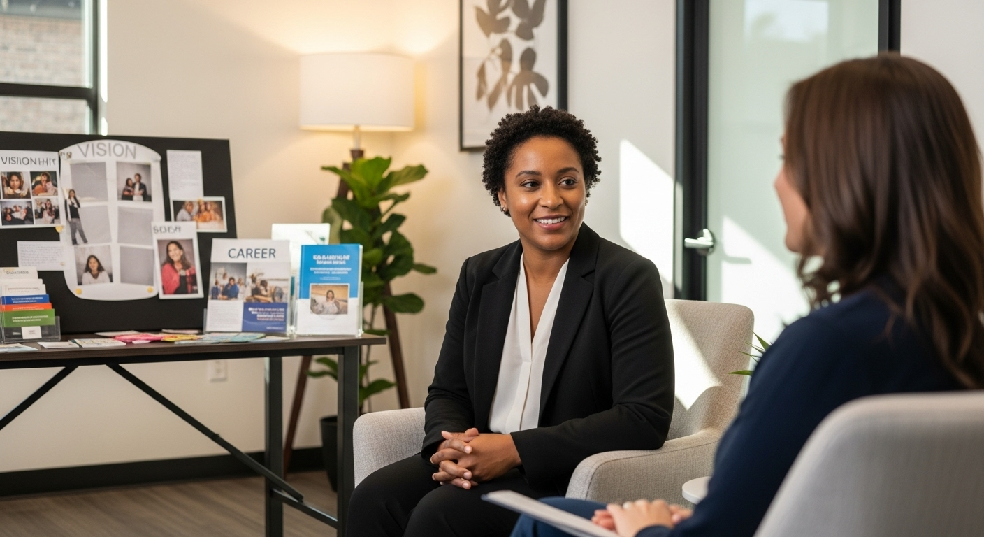 A counselor in conversation with a client